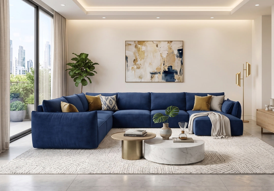 Designer-Sofa Nuvola U aus Samett