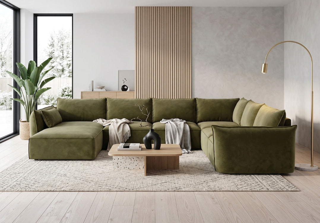 Designer-Sofa Nuvola U aus Samett