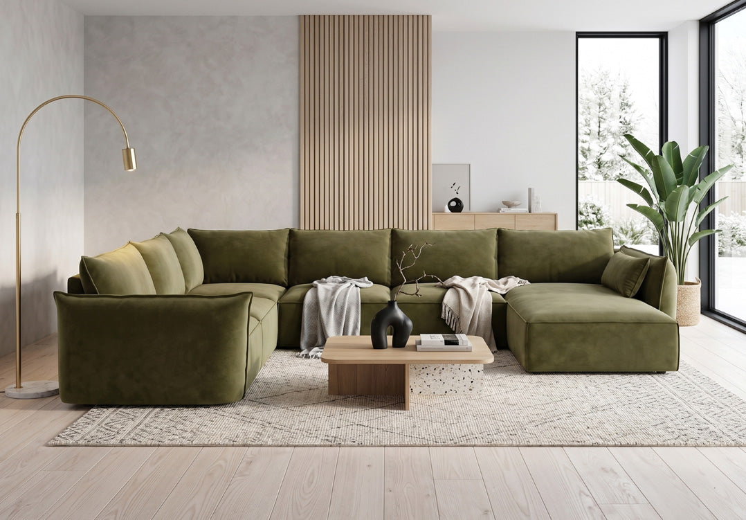 Designer-Sofa Nuvola U aus Samett