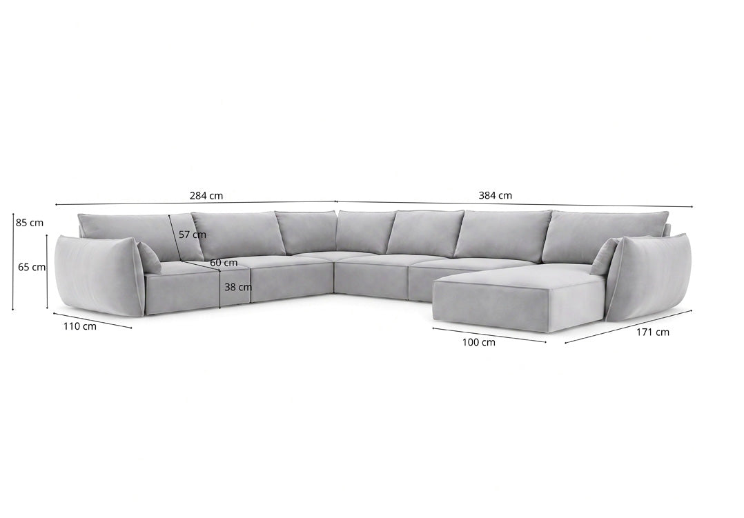 Designer-Sofa Nuvola U aus Samett