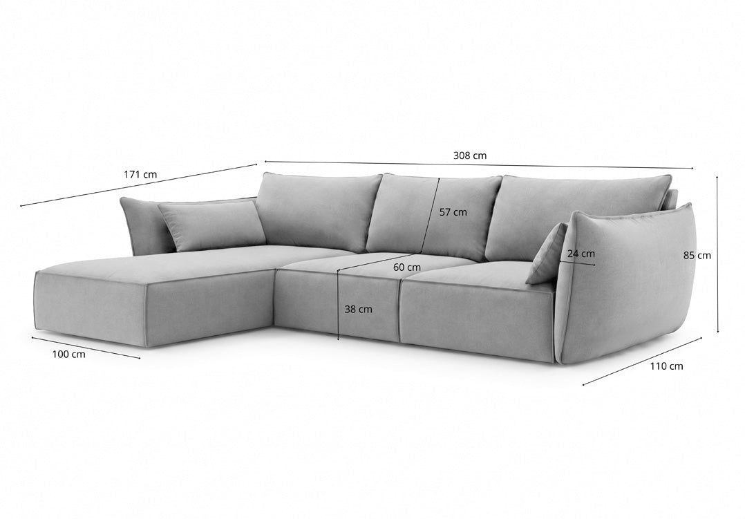 Designer-Sofa Nuvola L aus Samett