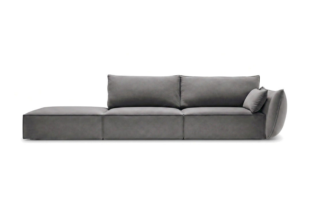 Canapé design avec chaise longue Nuvola en Velours