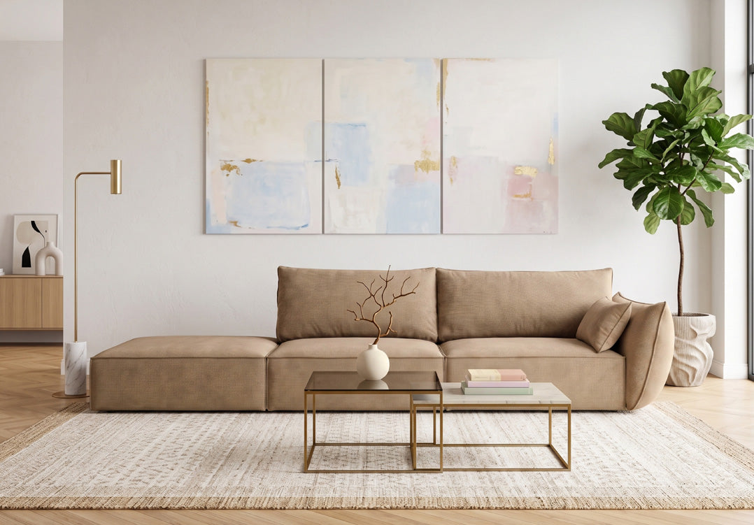 Canapé design avec chaise longue Nuvola en Velours