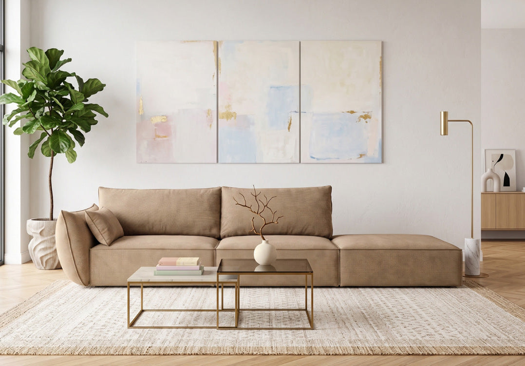 Canapé design avec chaise longue Nuvola en Velours