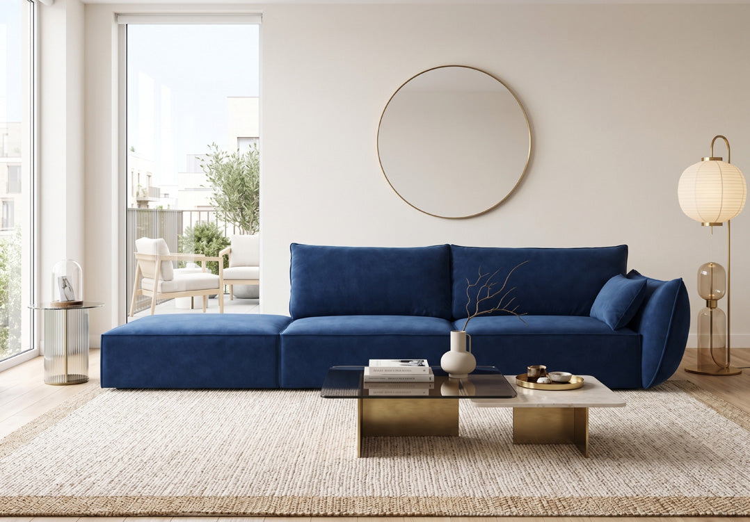 Canapé design avec chaise longue Nuvola en Velours
