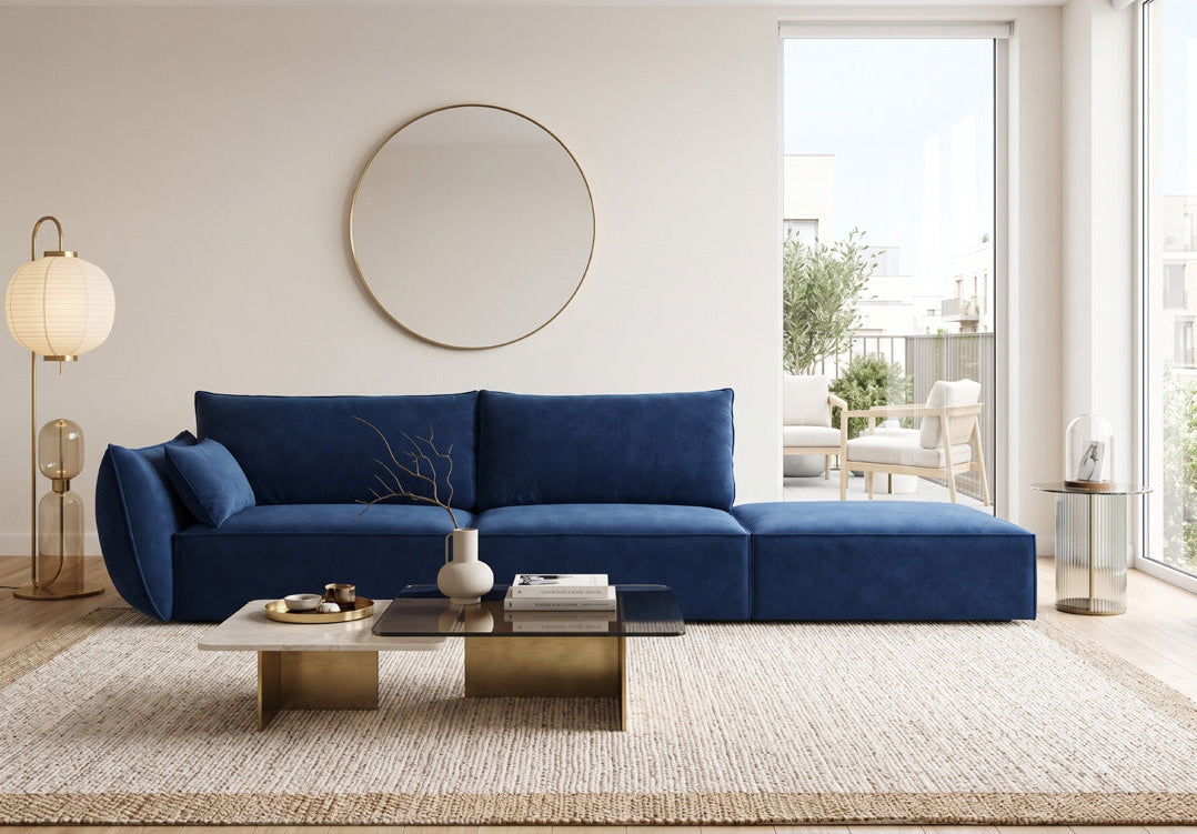 Canapé design avec chaise longue Nuvola en Velours