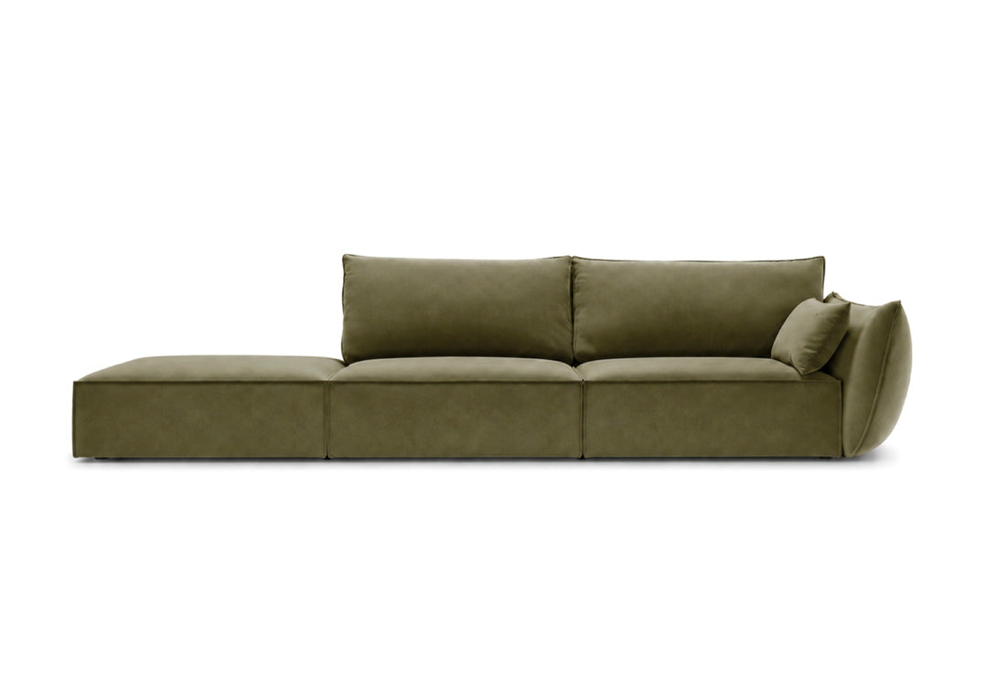 Canapé design avec chaise longue Nuvola en Velours