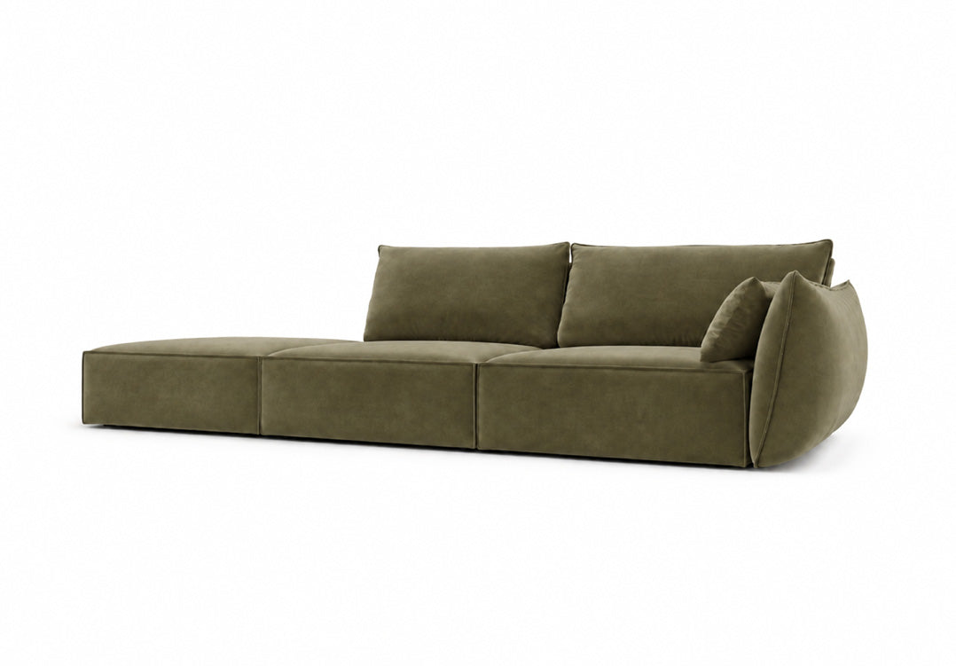 Canapé design avec chaise longue Nuvola en Velours