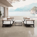 Vayla – 4 Loungesessel & Tisch aus schwarzem Aluminium | Aevora™ Kollektion