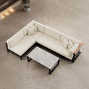 Vayla – Ecklounge, Ecksofa & Tisch aus schwarzem Aluminium | Aevora™ Kollektion