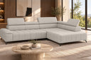 Ecksofa Volo in Chenille Beige, Ottomane rechts – Ansicht 2
