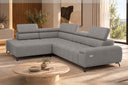Ecksofa Volo in Chenille Grau, Ottomane links – Ansicht 4