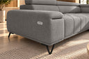 Ecksofa Volo in Chenille Grau, Ottomane rechts – Ansicht 5