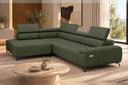 Ecksofa Volo in Chenille Grün, Ottomane links – Ansicht 4