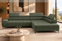 Ecksofa Volo in Chenille Grün, Ottomane rechts – Ansicht 3