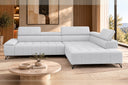 Ecksofa Volo in Chenille Hellgrau, Ottomane rechts – Ansicht 3