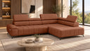 Ecksofa Volo in Chenille Terrakotta, Ottomane rechts – Ansicht 2
