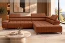 Ecksofa Volo in Chenille Terrakotta, Ottomane rechts – Ansicht 3