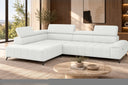 Ecksofa Volo in Chenille Weiß, Ottomane links – Ansicht 2