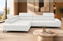Ecksofa Volo in Chenille Weiß, Ottomane links – Ansicht 3