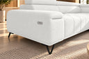Ecksofa Volo in Chenille Weiß, Ottomane rechts – Ansicht 5