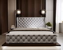 Designer Upholstered Bed Royal in Velvet with Storage