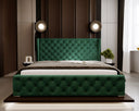 Designer Upholstered Bed Royal in Velvet with Storage