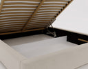 Designer Polsterbett Lunera aus Samt mat Stauraum