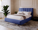 Designer Polsterbett Lunera aus Samt mat Stauraum