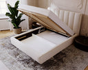 Designer Polsterbett Lunera aus Samt mat Stauraum