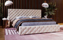 Designer upholstered bed Stellar in velvet with storage
