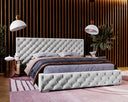 Designer upholstered bed Stellar in velvet with storage