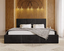 Designer Upholstered Bed Majestic in Velvet with Storage