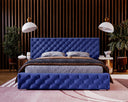 Designer upholstered bed Stellar in velvet with storage