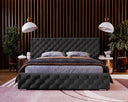 Designer upholstered bed Stellar in velvet with storage