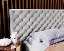 Designer upholstered bed Stellar in velvet with storage