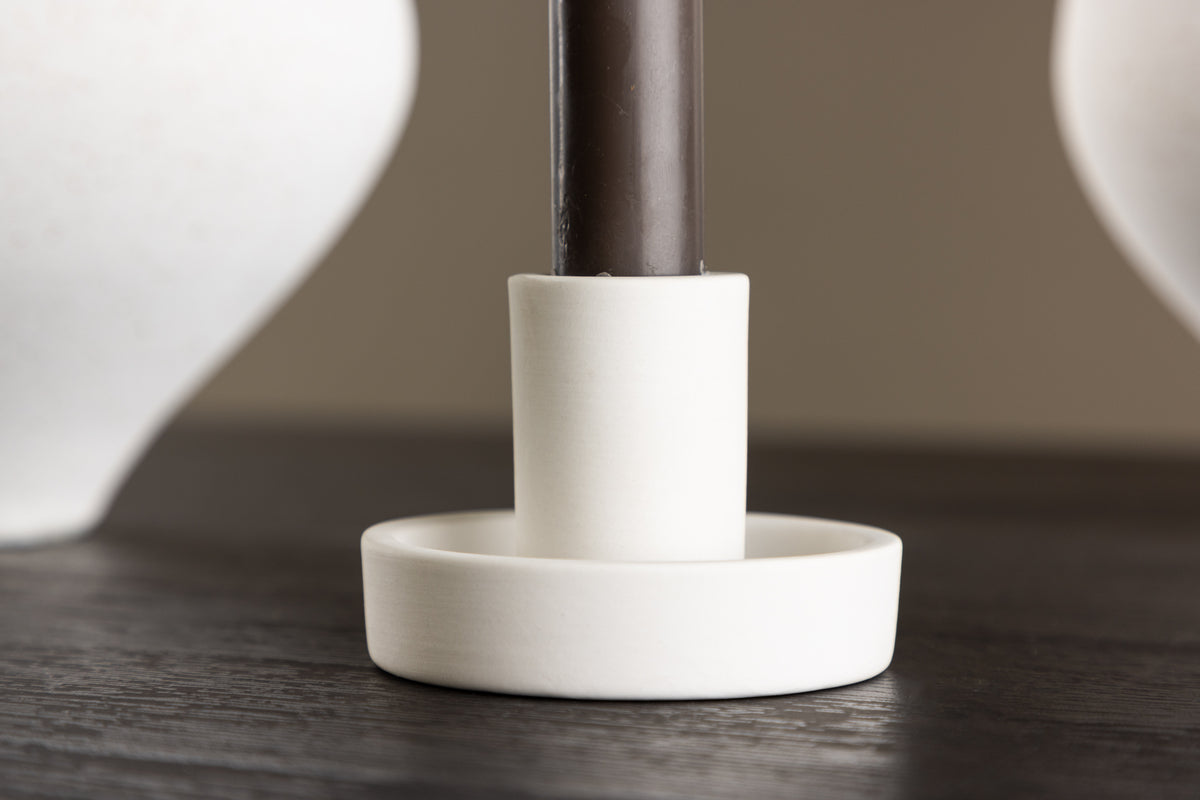 Kerzenhalter Cocobello - Ø11 cm aus Color Clay an Béis oder Wäiss