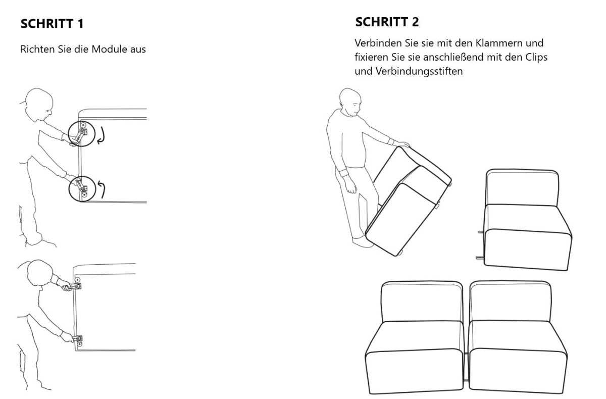 Modulare Sofalandschaft Yuma aus Bouclé