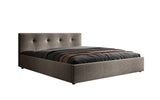 Designer Polsterbett Alva in Strukturstoff (Raven 13) in Grau – Freisteller