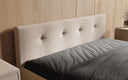 Designer Polsterbett Alva in Strukturstoff (Raven 24) in Beige – Stoff-Nahaufnahme