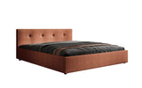 Designer Polsterbett Alva in Strukturstoff (Raven 44) in Terrakotta – Freisteller