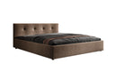 Designer Polsterbett Alva in Strukturstoff (Raven 45) in Braun – Freisteller