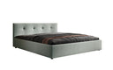 Designer Polsterbett Alva in Strukturstoff (Raven 80) in Vintage Blau – Freisteller