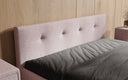 Designer Polsterbett Alva in Strukturstoff (Raven 91) in Taupe – Stoff-Nahaufnahme