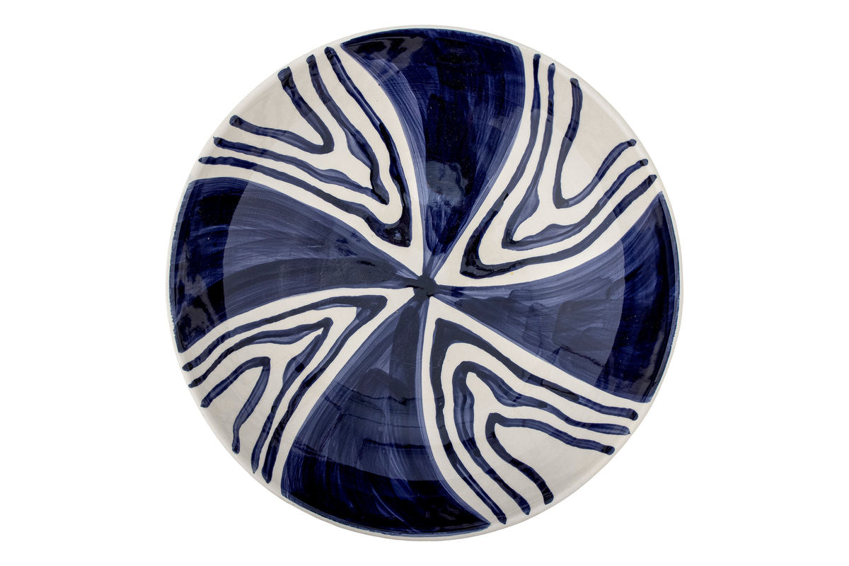 Schale Sara - Steingut handbemalt in der Farbe Blau