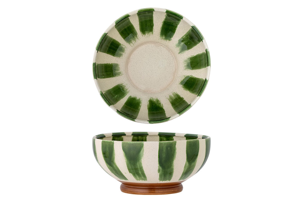 Bowl Amara – hand-painted stoneware with striped pattern