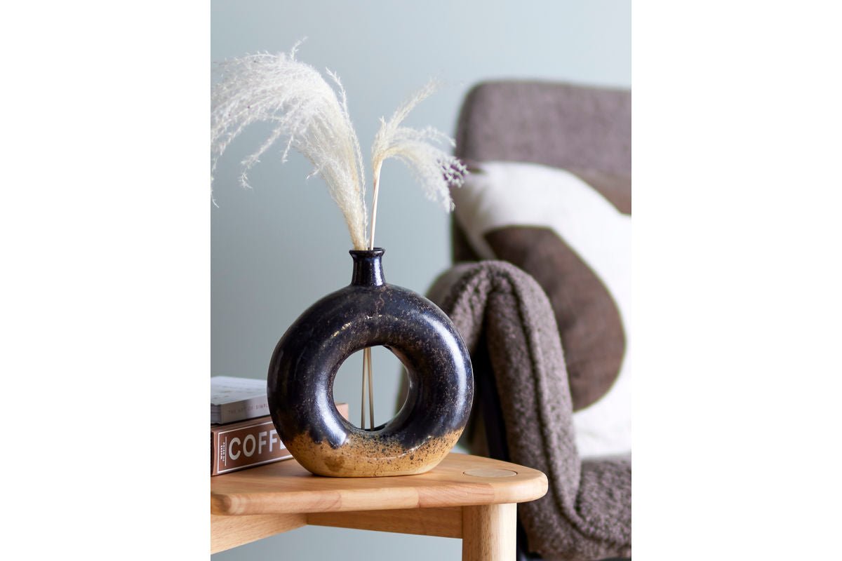 Vase « Brown Circle » - vase en céramique marron