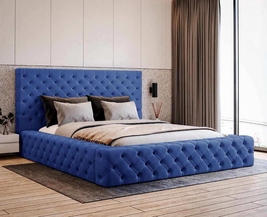 Designer Polsterbett Lana Samt mat Späicherraum