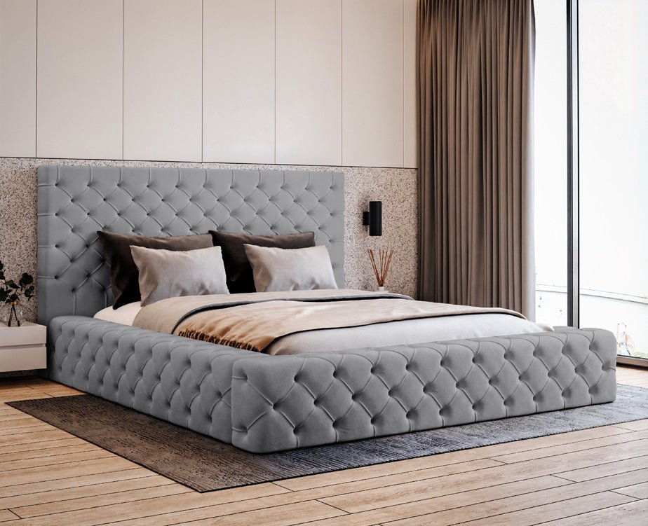 Designer Polsterbett Lana Samt mat Späicherraum