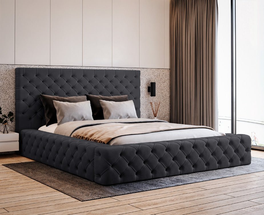 Designer Polsterbett Lana Samt mat Späicherraum